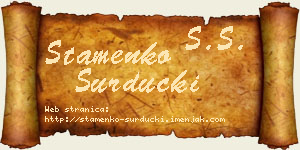 Stamenko Surdučki vizit kartica